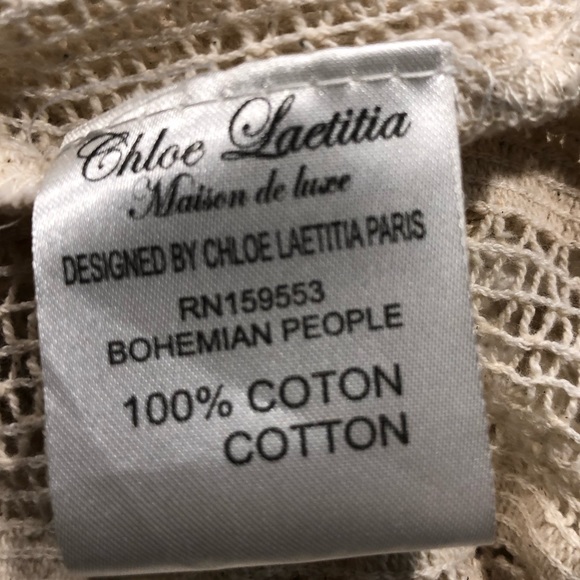 Boho flared multi lace cardigan Bohemian People Chloe Laetitia Paris - Picture 12 of 13